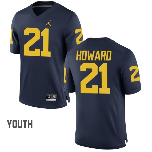 Michigan Wolverines Youth NCAA desmond Howard #21 Navy College Football Jersey NPI5049MH